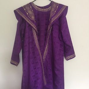 African garment - purple and gold